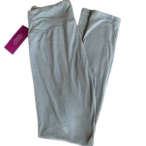 SATINA Women’s One Size High Waist Leggings Soft Stretch Full Length Gray NWT